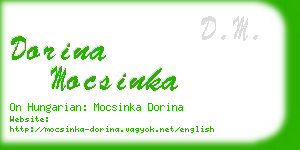 dorina mocsinka business card